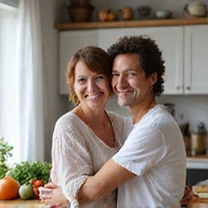 Ritratto di una coppia felice che ha migliorato la propria alimentazione grazie a NutriVita Italia.